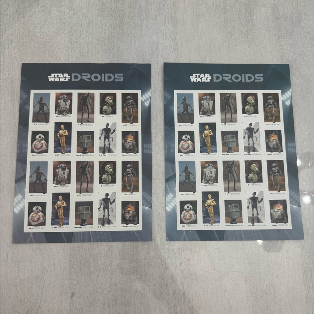 NWT Disney Star Wars Set of 2 Special Edition Droid Forever Stamps